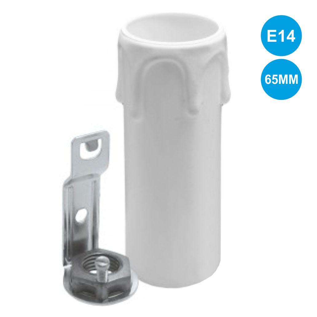 (imagem para) Casquilho Formato Vela 65mm P/ Lâmpada E14 Branco